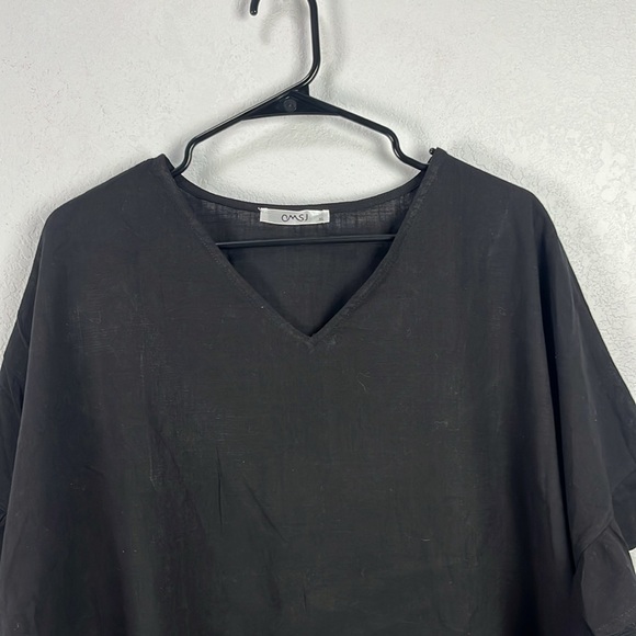 MSJ Women’s Black Flutter Sleeve Dress Ruffle Hem Cotton Casual‎ Sz XL  Vacay - Picture 8 of 9